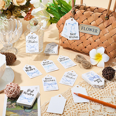 120Pcs 6 Styles Thanksgiving Day Word Best Wishes Bowknot Printed Paper Thank You Gift Tags AJEW-SP0003-63B-1