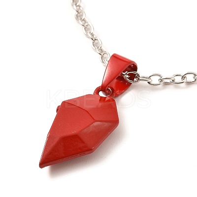 Rack Plating Alloy Heart Pendant Necklaces Sets NJEW-B081-08B-1