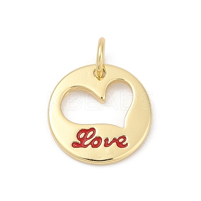 Brass Enamel Charms KK-U062-30G-02-1