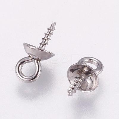Tarnish Resistant 201 Stainless Steel Peg Bails Pendants for Half-driled Beads STAS-K148-12B-1