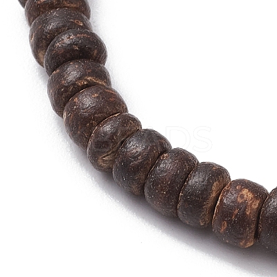 Natural Coconut Disc Stretch Bracelets BJEW-JB10254-1