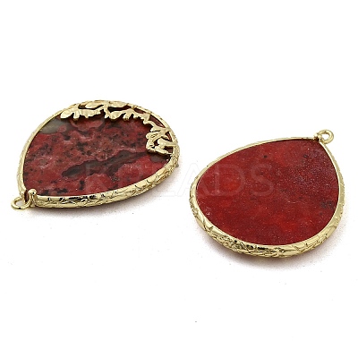 Natural Red Jasper Dyed Pendants G-E609-02G-02-1