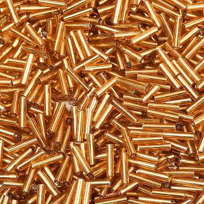 Silver Lined Transparent Glass Bugle Beads SEED-R028-2x9-B01-1