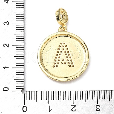 Brass Micro Pave Clear Cubic Zirconia Pendants KK-L253-17G-1