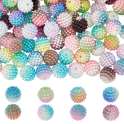 160Pcs 8 Colors Imitation Pearl Acrylic Beads OACR-SC0001-15-1