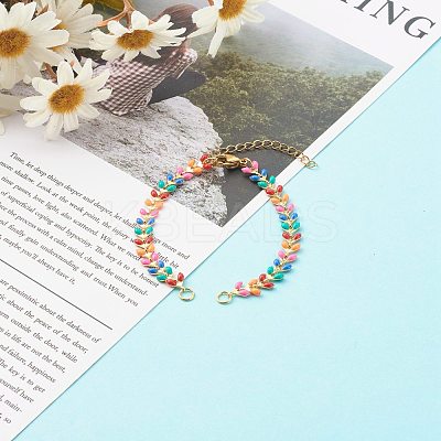 Brass Enamel Handmade Link Chains AJEW-JB00997-1