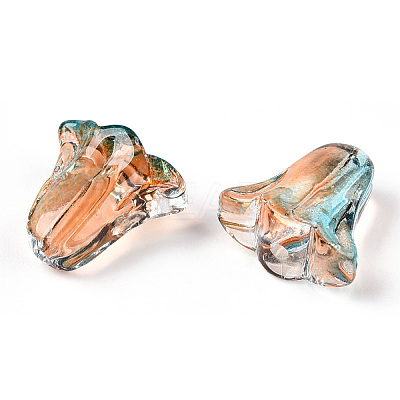 Spray Painted Transparent Glass Beads GLAA-D006-20C-1