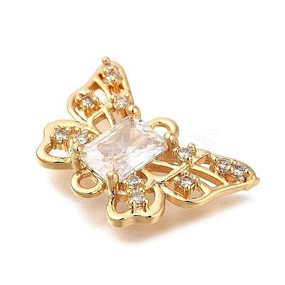 Brass Micro Pave Cubic Zirconia Pendants KK-M301-02G-1