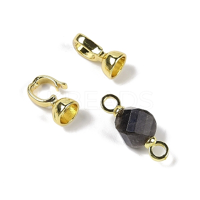 Natural Silver Obsidian with Brass Fold Over Clasps G-G141-02G-14-1