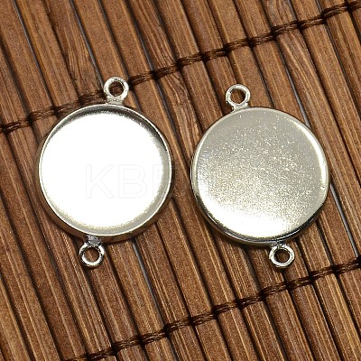 14mm Dome Clear Glass Cover and Platinum Brass Cabochon Connector Setting Sets DIY-X0088-P-NR-1