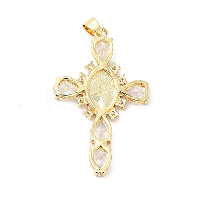 Rack Plating Brass Micro Pave Cubic Zirconia Pendants ZIRC-I059-15G-06-1