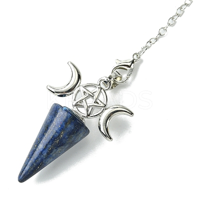 Natural Dyed Lapis Lazuli Cone Dowsing Pendulum Big Pendants G-C114-01P-18-1