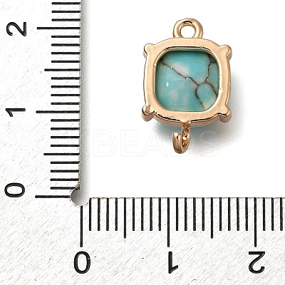 Brass Glass Imitation Gemstone Connector Charms KK-Z076-01G-06-1