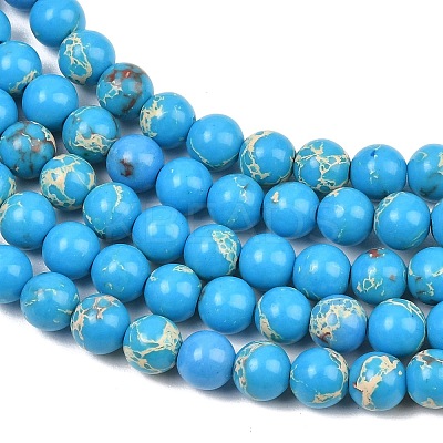 Natural Imperial Jasper Bead Strands G-P260-01-6mm-1