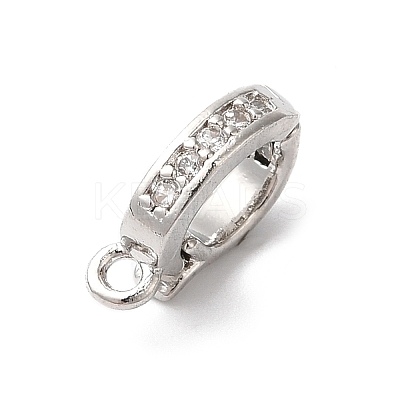 Brass Micro Pave Clear Cubic Zirconia Enhancer Shortener Pendant Bails KK-H483-07P-1