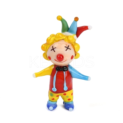 Handmade Lampwork Clown Display Decorations LAMP-Q005-12B-1