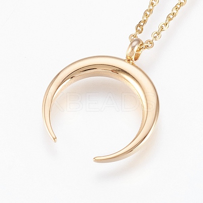 304 Stainless Steel Pendant  Necklaces NJEW-P224-16G-1