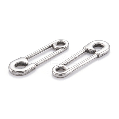 Non-Tarnish 304 Stainless Steel Safety Pin Pendant Charms X-STAS-M291-12P-1
