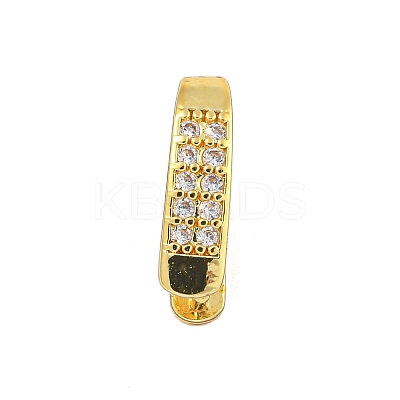 Rack Plating Brass Micro Pave Clear Cubic Zirconia Ice Pick Pinch Bails KK-F876-11G-1