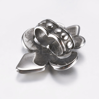 316 Surgical Stainless Steel Slide Charms/Slider Beads STAS-K157-57AS-1