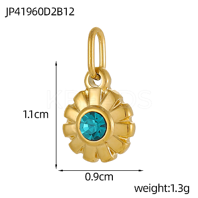 304 Stainless Steel Rhinestone Charms STAS-OY003-87G-1