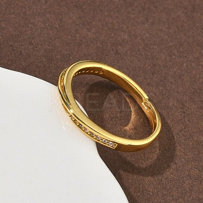 Brass Micro Pave Cubic Zirconia Finger Rings RJEW-H258-02G-1