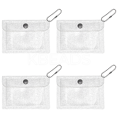 Transparent PVC Coin Wallet with Glitter Powders ABAG-WH0044-29-1