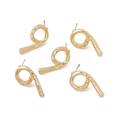 Brass Number Stud Earrings with 925 Sterling Silver Pins for Women LS-EJEW-A077-01I-1