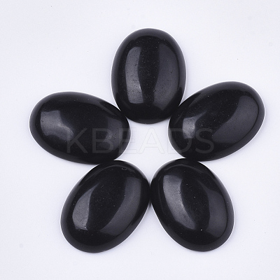Natural Black Obsidian Cabochons G-S349-25A-02-1