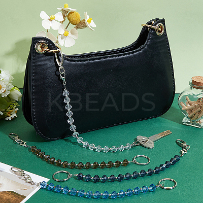 4Pcs Alloy & Acrylic & Glass Keychain KEYC-NB00023-1