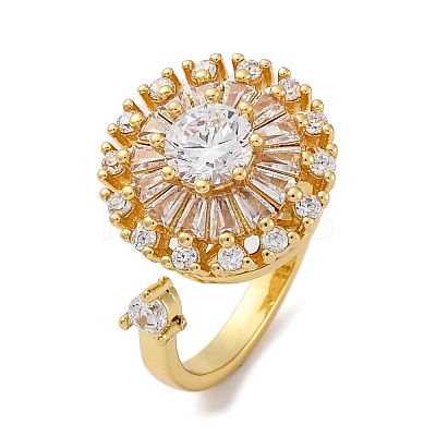 Sunflower Rotatable Open Cuff Rings for Women LS-RJEW-C118-10G-1
