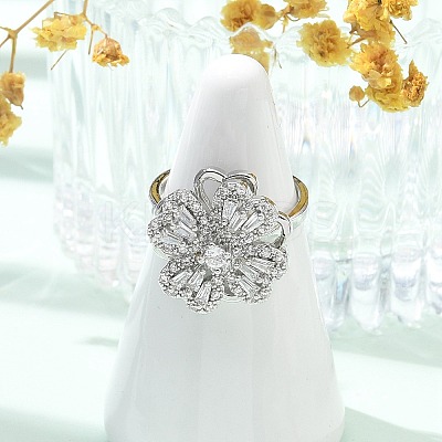 Clover Rotatable Open Cuff Rings for Women LS-RJEW-R007-02P-1