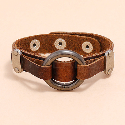 Punk Cowhide Cord Bracelets for Men FS-WGC8E28-01-1