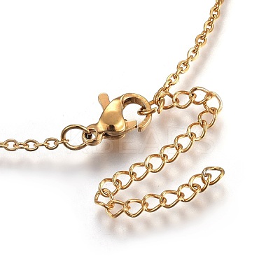 Brass Micro Pave Cubic Zirconia Initial Pendant Necklaces NJEW-O108-03G-1