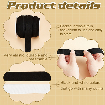 20 Yards 2 Colors Flat Nylon Elastic Cords OCOR-FG0002-40-1