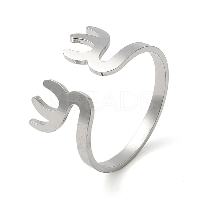 Non-Tarnish 304 Stainless Steel Cuff Rings RJEW-G299-03P-1