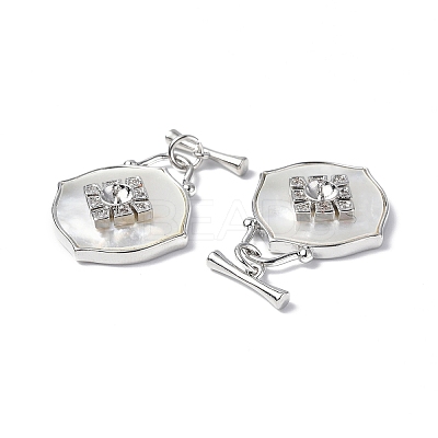 Rhombus Shell Toggle Clasps LS-KK-P223-09P-1