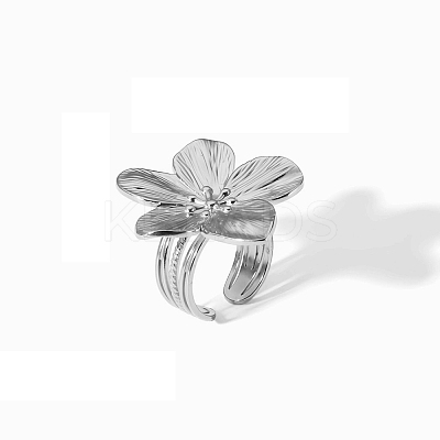 304 Stainless Steel Open Cuff Rings RJEW-Z034-01A-P-1