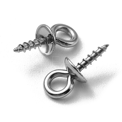 304 Stainless Steel Screw Eye Pin Peg Bails STAS-YW0001-45-1