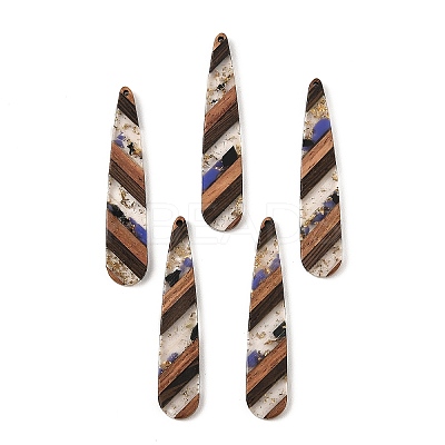Transparent Resin & Walnut Wood Big Pendants RESI-E050-01A-01-1