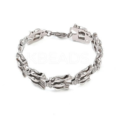 304 Stainless Steel Link Chain Bracelets BJEW-D379-09P-1