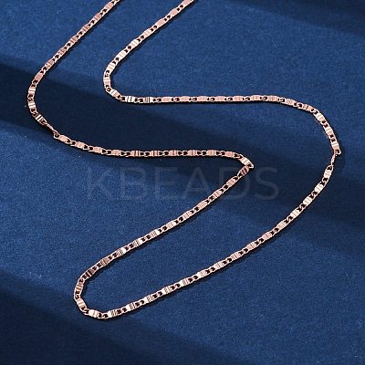 Brass Oval Link Chain Necklaces for Women NJEW-D302-10RG-1