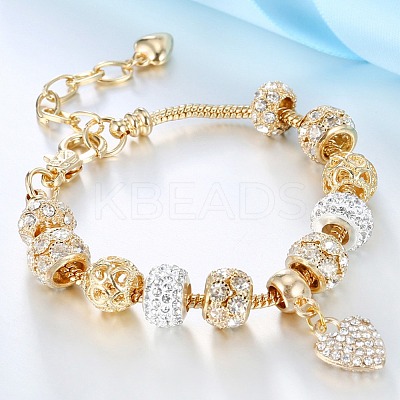 Heart Alloy with Crystal Rhinestone Charm Bracelets FS-WG8E942-01-1