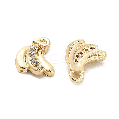 Brass Micro Pave Clear Cubic Zirconia Charms KK-C054-12G-1