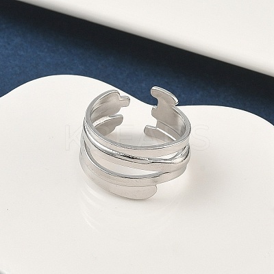 304 Stainless Steel Cuff Rings for Women RJEW-A079-08C-P-1