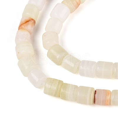 Natural Green Banded Calcite(Afghan Jade) Beads Strands G-T141-94B-1