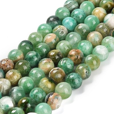 Natural Green Line Jasper Beads Strands X-G-B128-A03-03-1