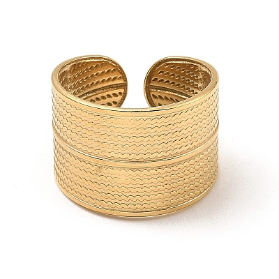 304 Stainless Steel Open Cuff Rings RJEW-Z018-35G-1
