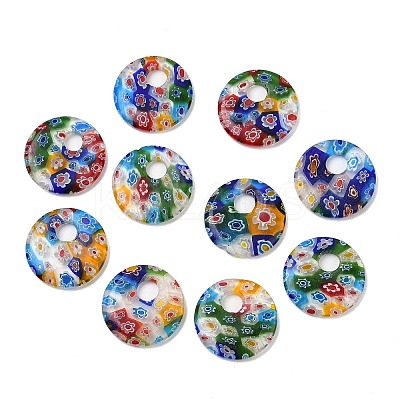Handmade Millefiori Glass Pendants LAMP-G166-08A-1