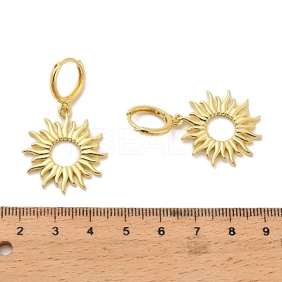 Sun Brass Hoop Earrings EJEW-H180-30D-G-1